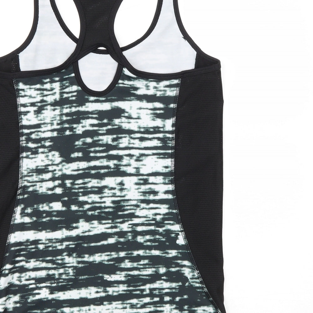 Atmosphere Womens Black Geometric Polyester Basic Tank Size 12 Round Neck