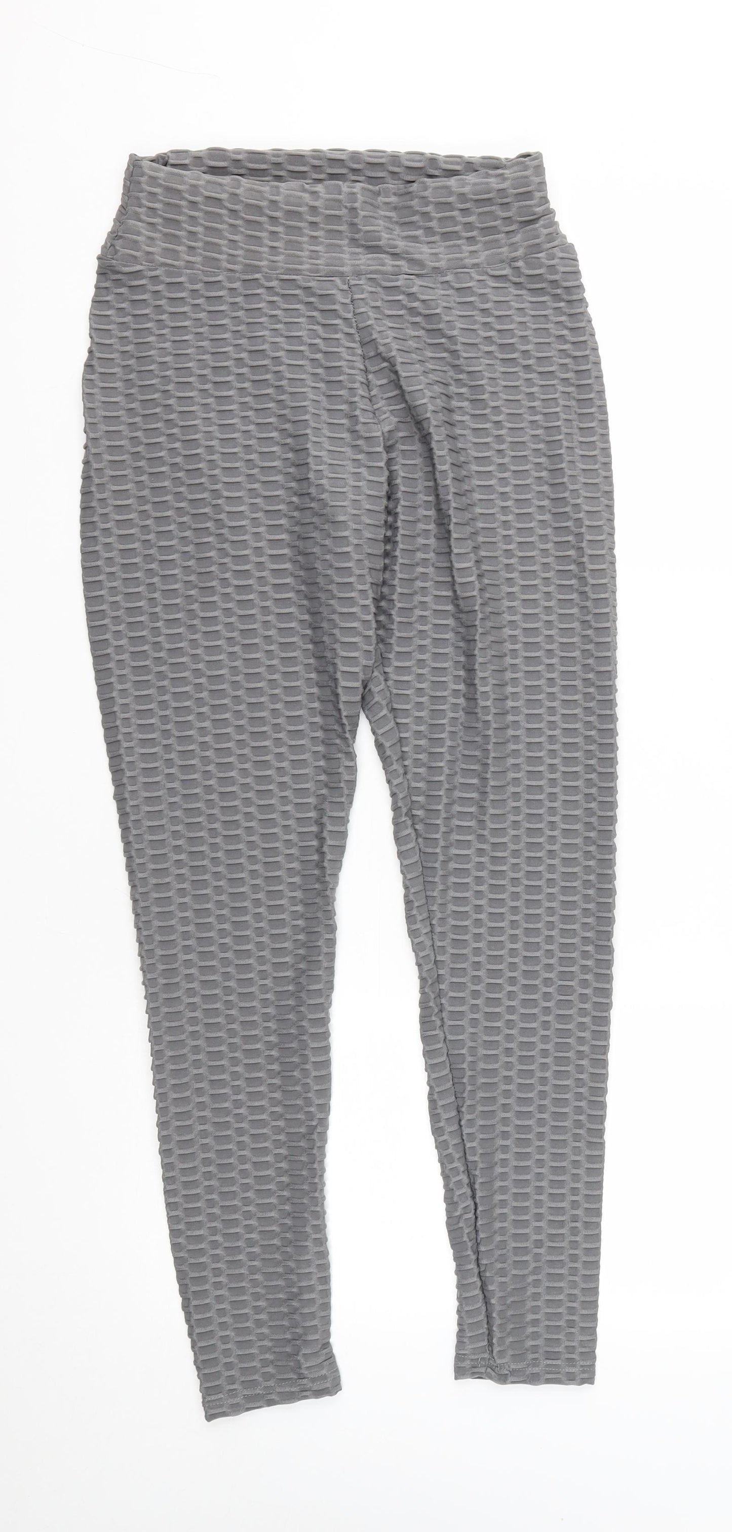 Preworn Womens Grey  Polyester Compression Leggings Size M L27 in Regular
