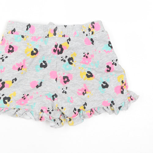 Matalan Girls Green Geometric Cotton Sweat Shorts Size 6 Years  Regular Drawstring