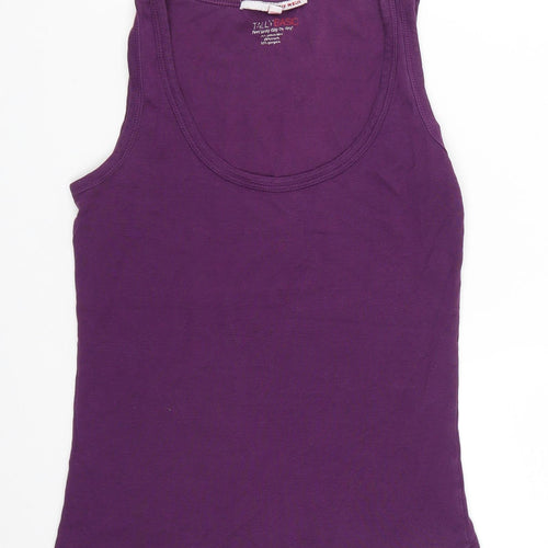 TALLY WEiJL Womens Purple  Polyester Basic Tank Size XL Round Neck