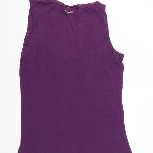 TALLY WEiJL Womens Purple  Polyester Basic Tank Size XL Round Neck
