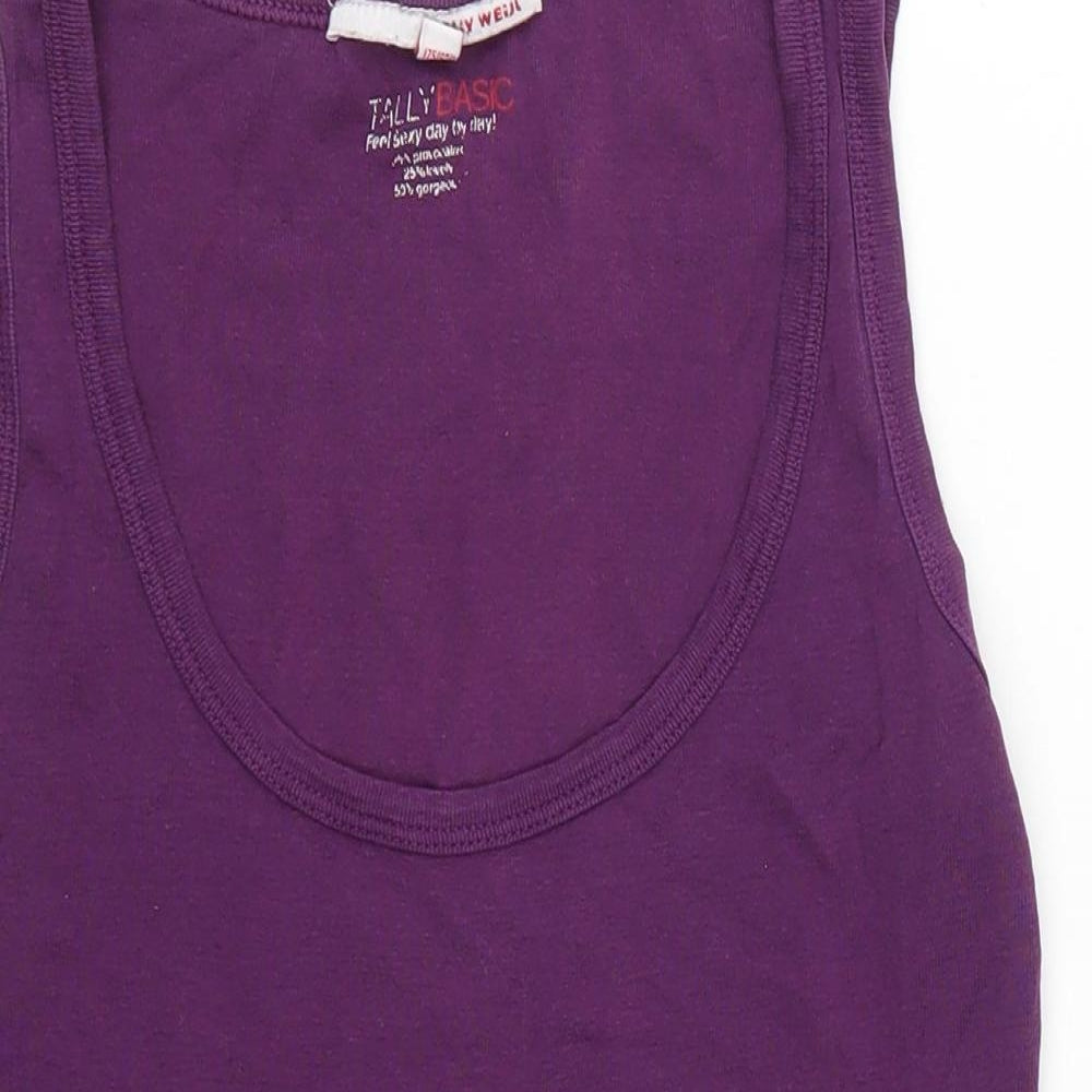 TALLY WEiJL Womens Purple  Polyester Basic Tank Size XL Round Neck