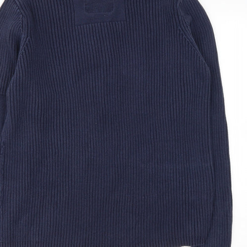 Dissident Mens Blue  Cotton Henley Sweatshirt