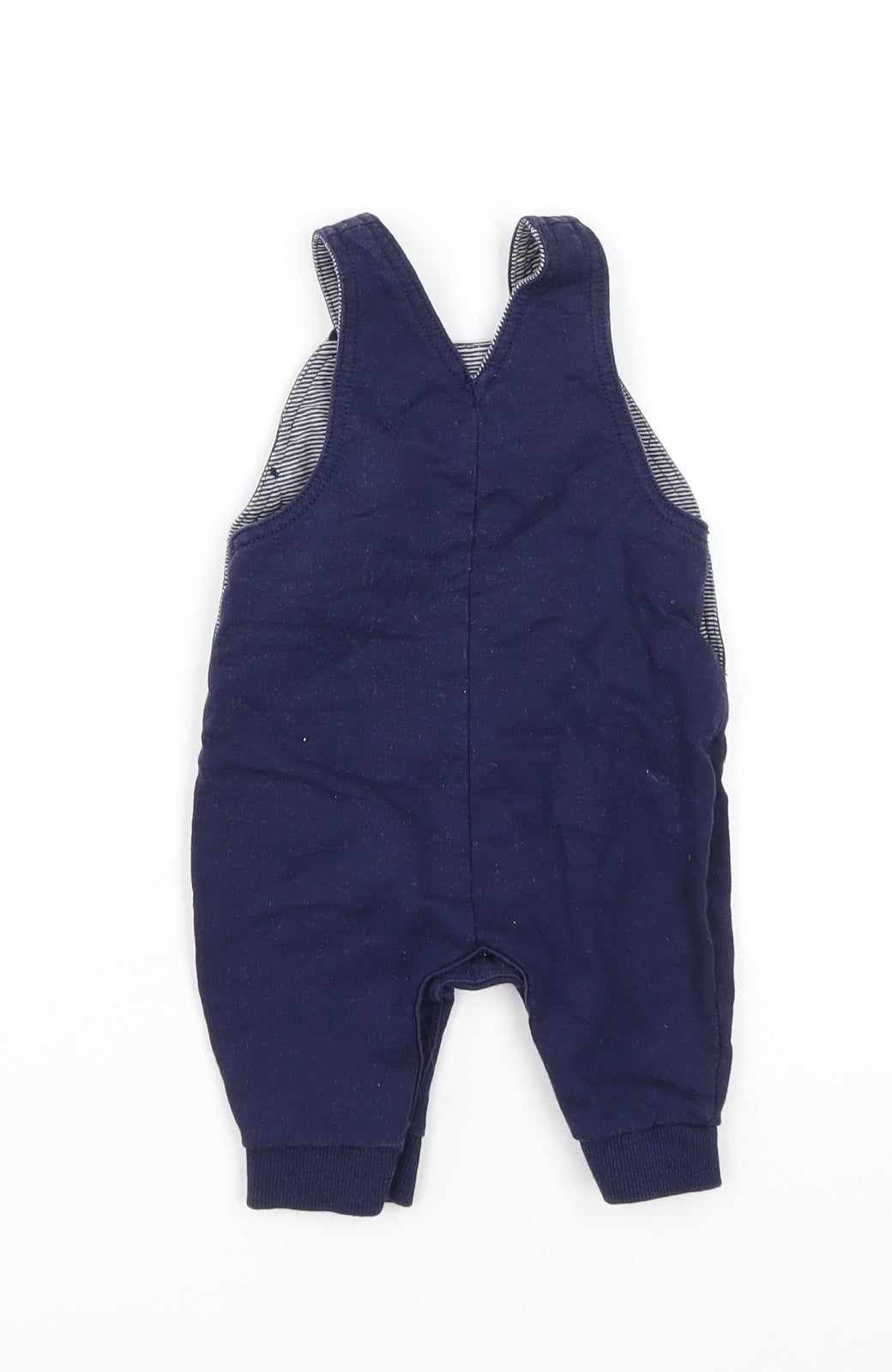 George Boys Blue  Cotton Dungaree One-Piece Size 0-3 Months  Button