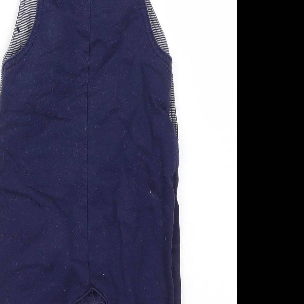 George Boys Blue  Cotton Dungaree One-Piece Size 0-3 Months  Button
