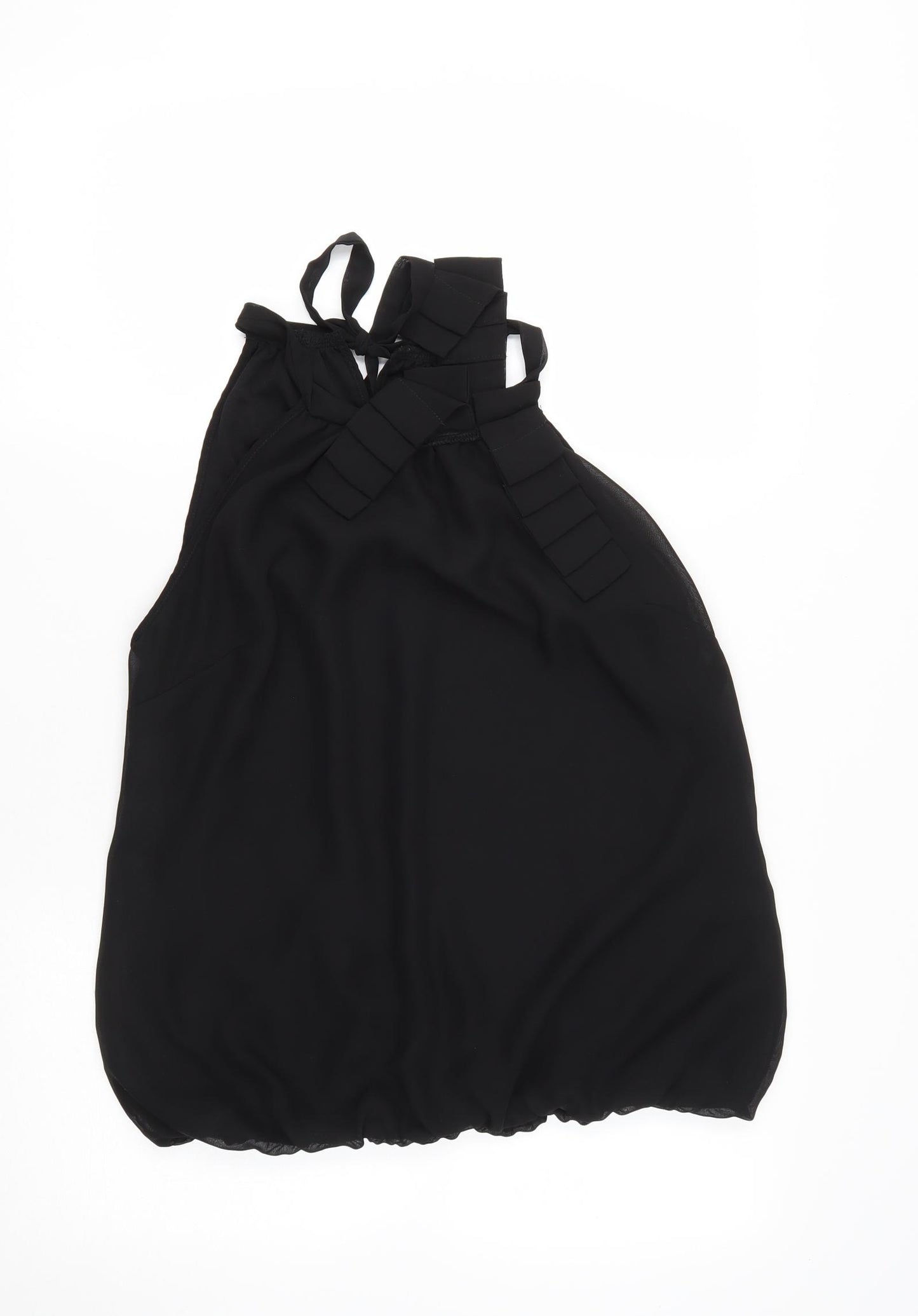 Dunnes Stores Womens Black  Polyester Basic Blouse Size 12 High Neck