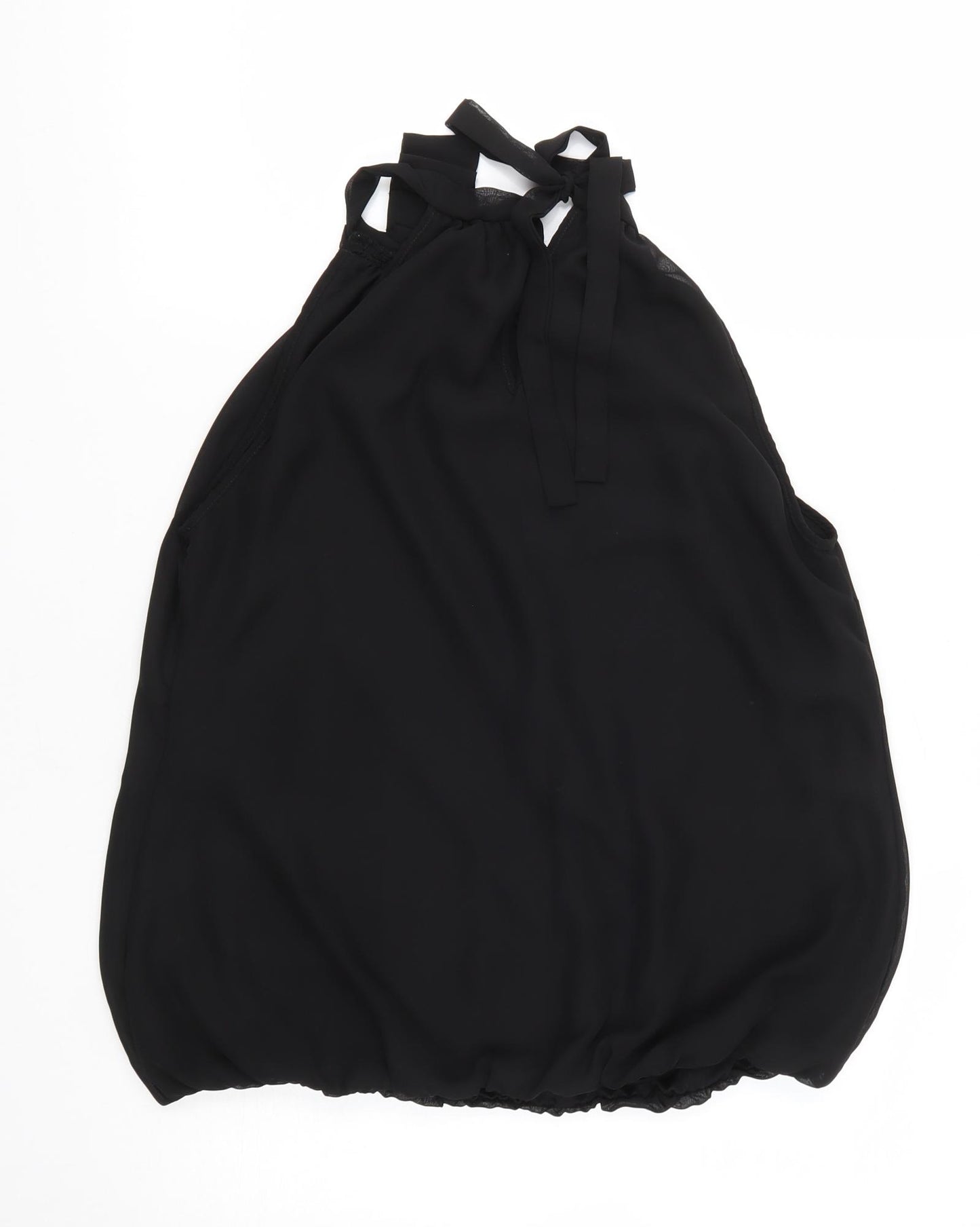 Dunnes Stores Womens Black  Polyester Basic Blouse Size 12 High Neck