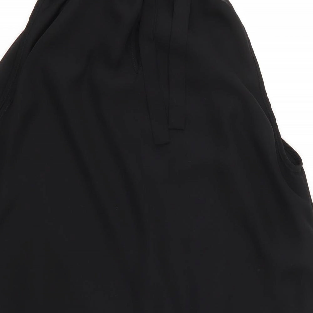Dunnes Stores Womens Black  Polyester Basic Blouse Size 12 High Neck