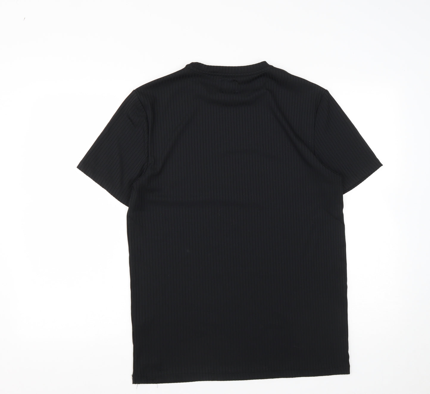 River Island Mens Black  Polyester  T-Shirt Size L Round Neck