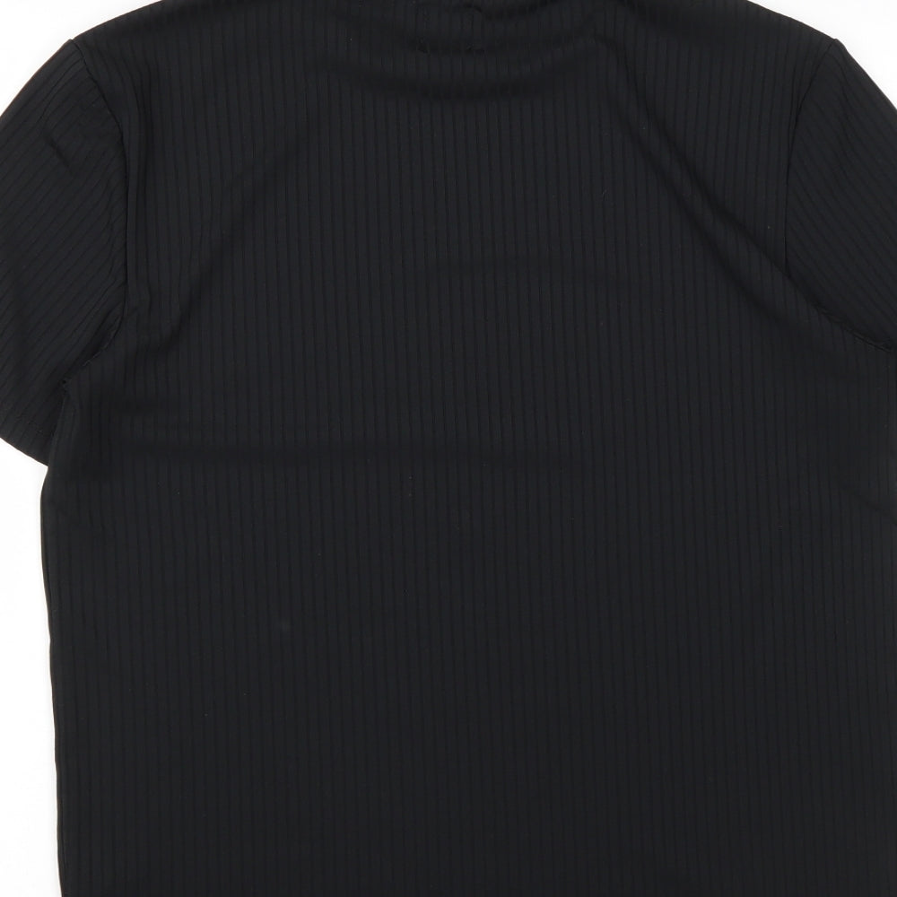 River Island Mens Black  Polyester  T-Shirt Size L Round Neck