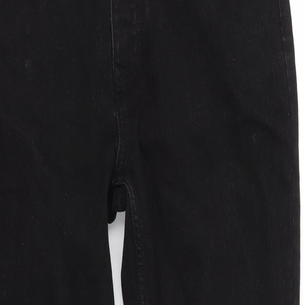 Boohoo Mens Black  Cotton Straight Jeans Size 34 in L29 in Regular Button