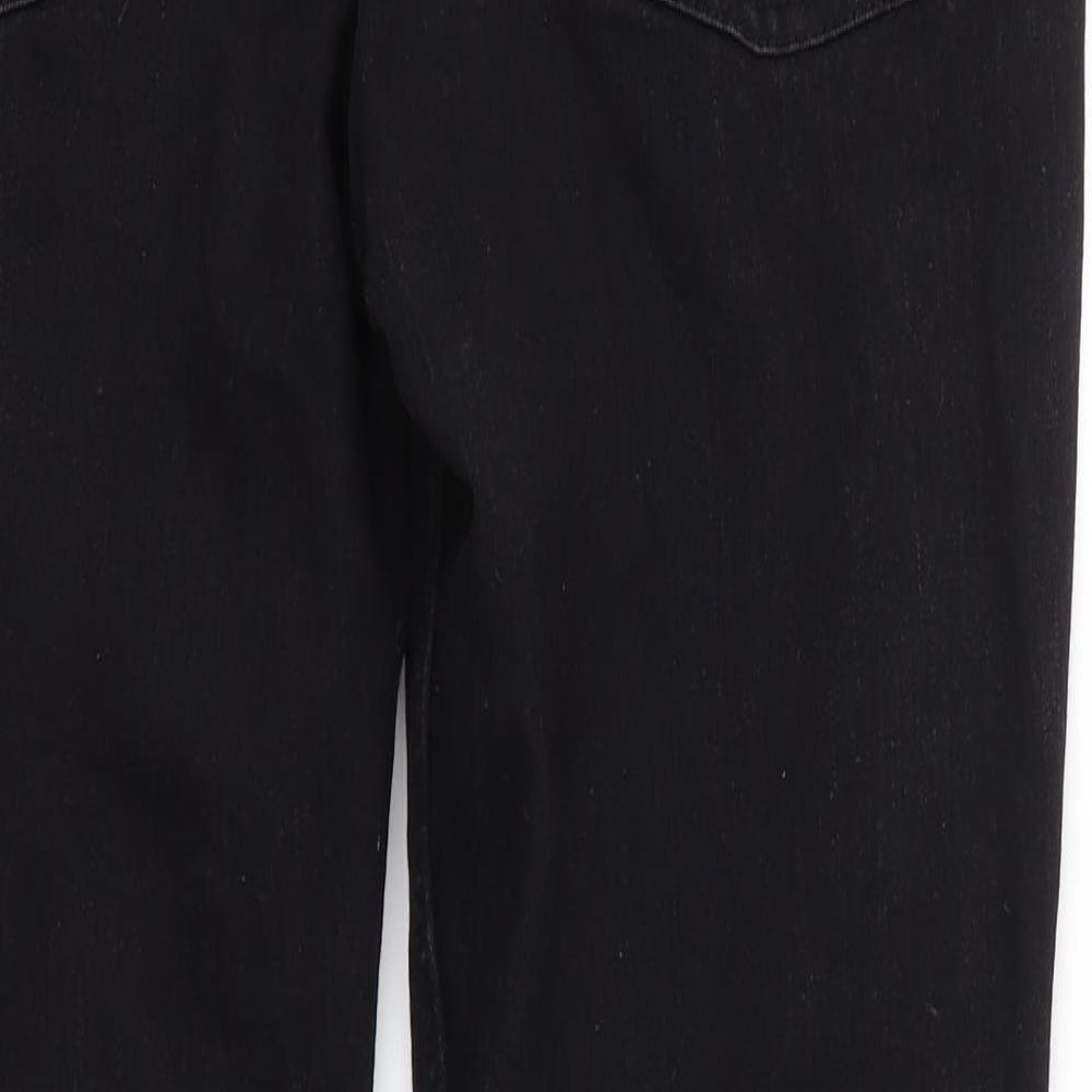 Boohoo Mens Black  Cotton Straight Jeans Size 34 in L29 in Regular Button