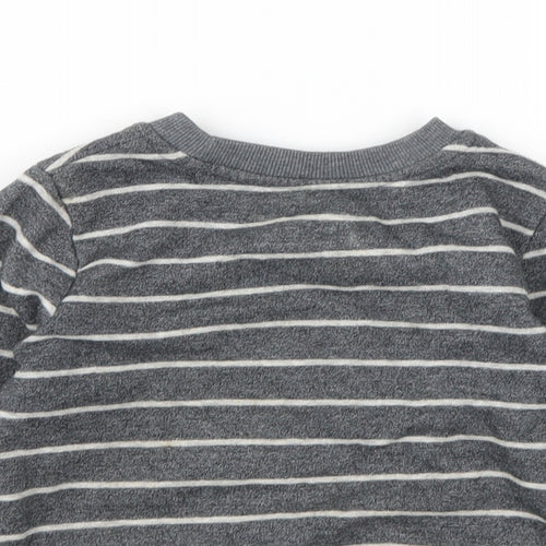 George Boys Grey Striped Cotton Pullover Sweatshirt Size 2 Years