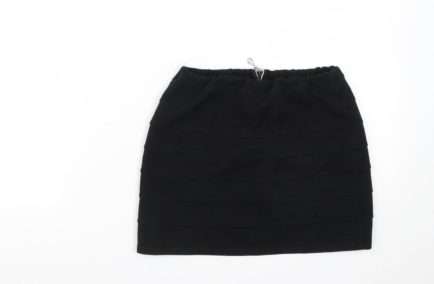 New Look Womens Black  Polyester Mini Skirt Size 8   Zip