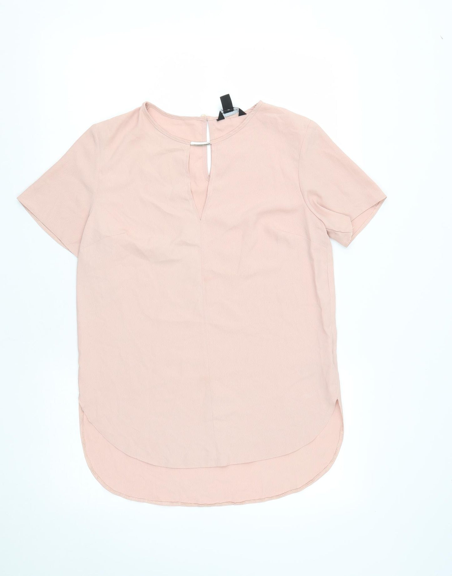 New Look Womens Pink  Polyester Basic Blouse Size 8 Round Neck