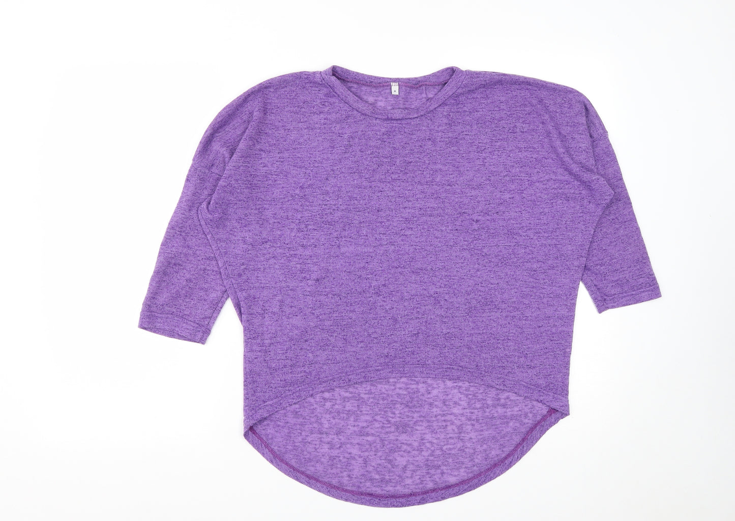 Preworn Womens Purple  Polyester Basic T-Shirt Size M Round Neck