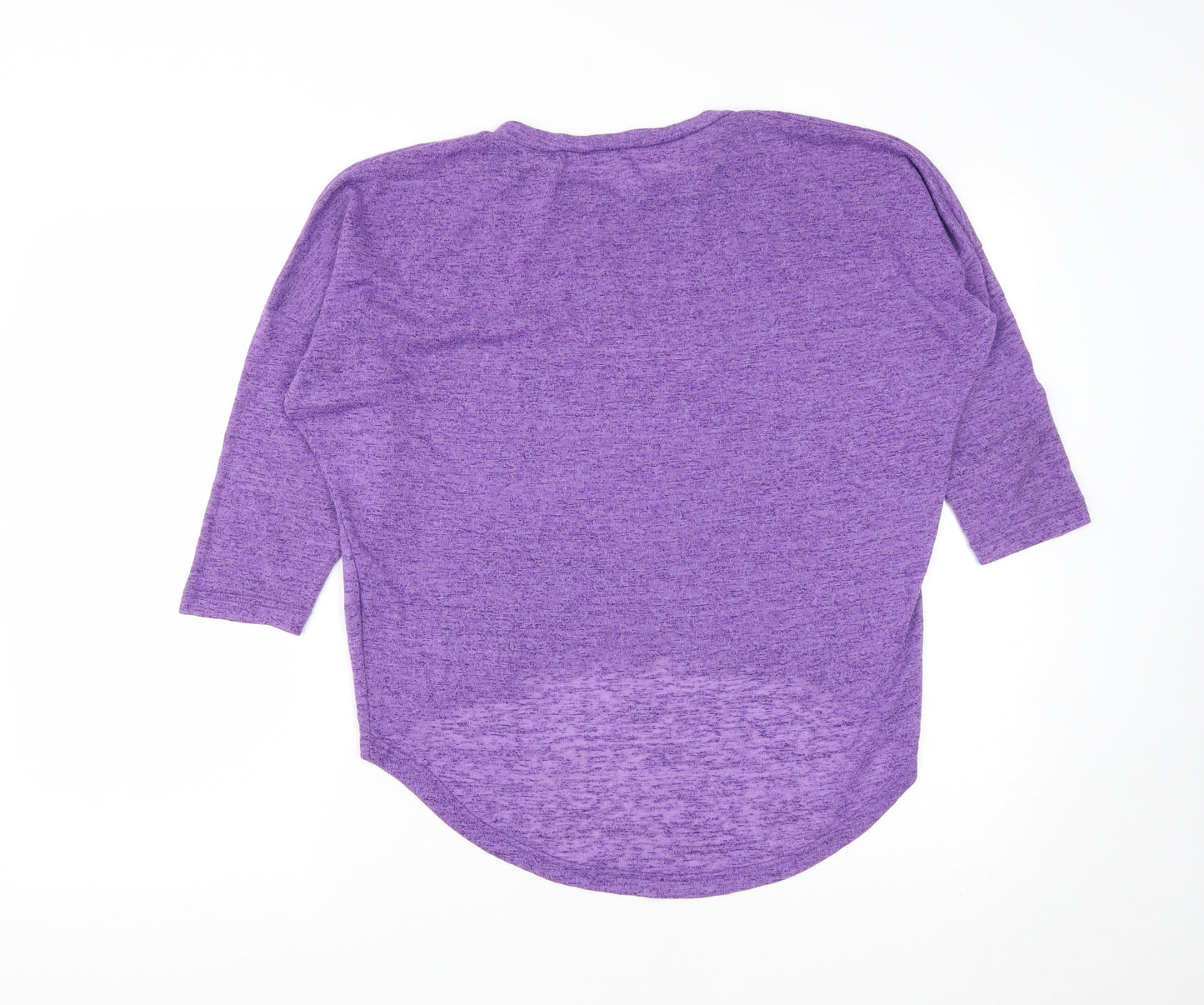 Preworn Womens Purple  Polyester Basic T-Shirt Size M Round Neck