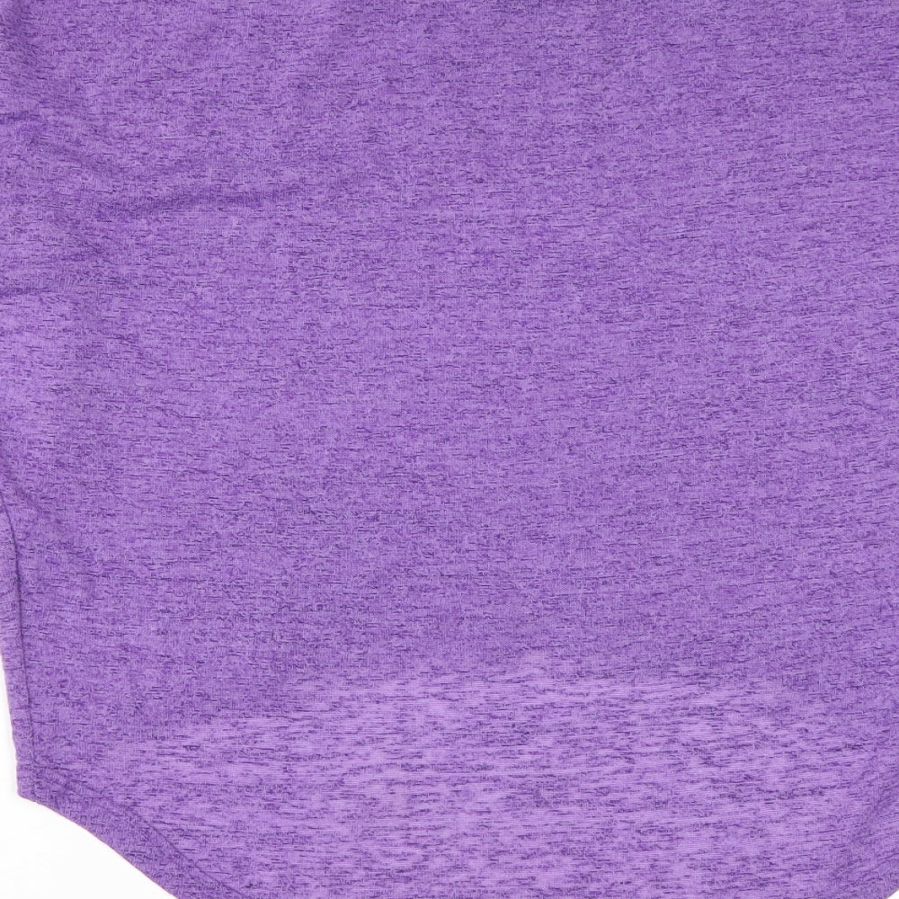 Preworn Womens Purple  Polyester Basic T-Shirt Size M Round Neck