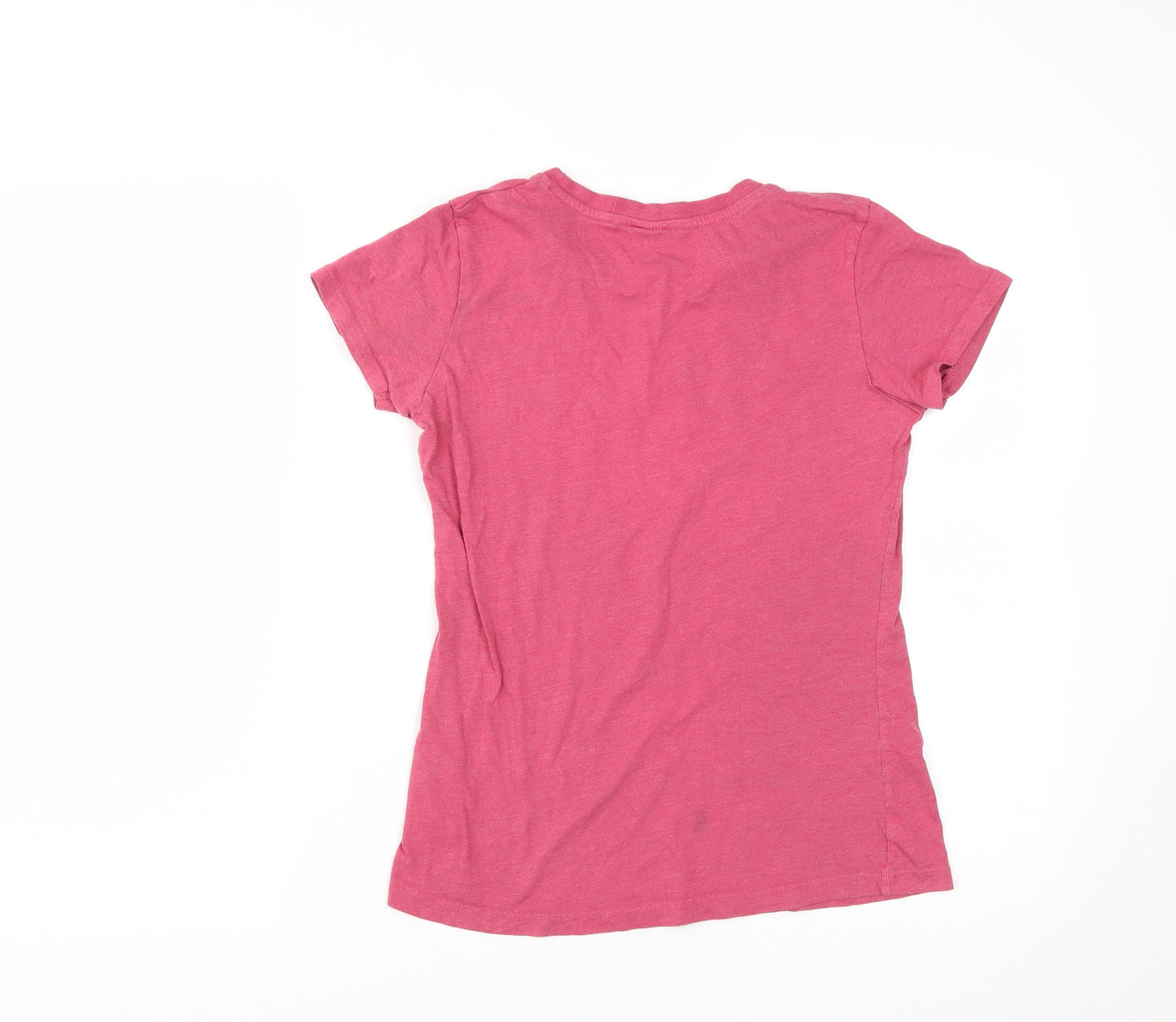 Lee Cooper Womens Pink  Cotton Basic T-Shirt Size 10 Round Neck