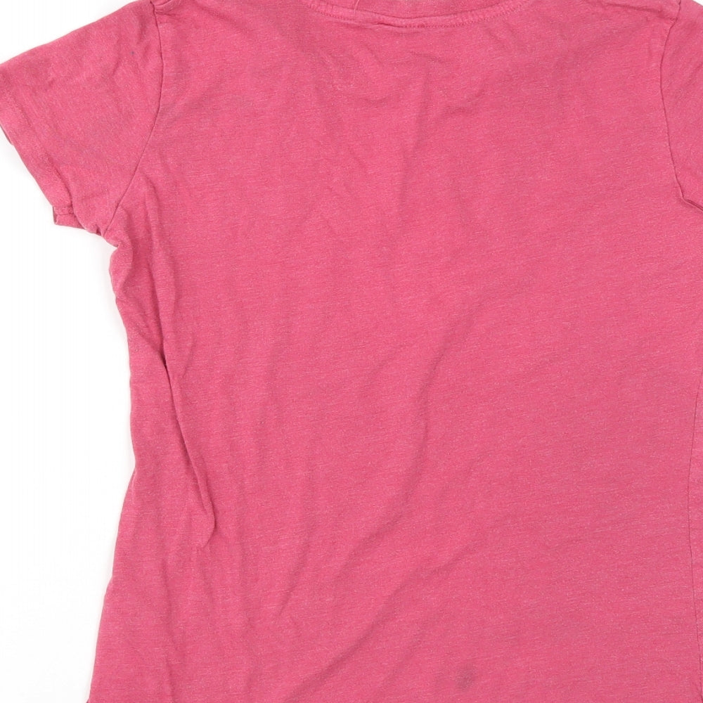 Lee Cooper Womens Pink  Cotton Basic T-Shirt Size 10 Round Neck