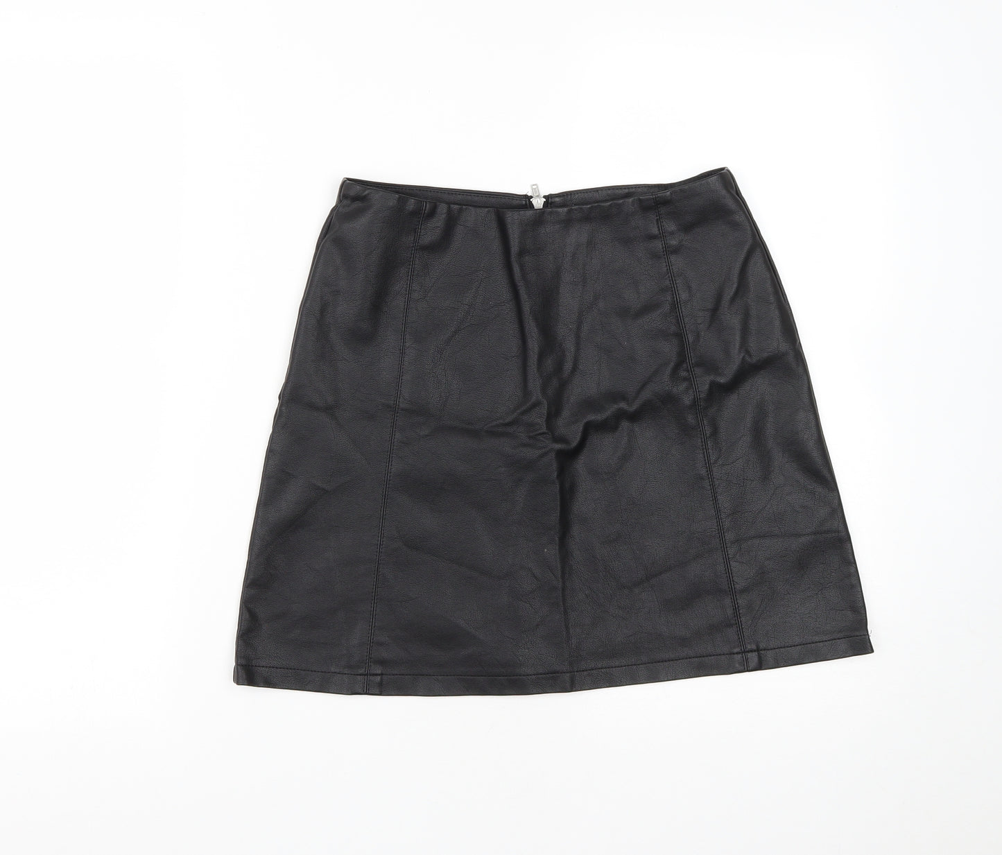 Primark Womens Black  Polyester Mini Skirt Size 10   Zip