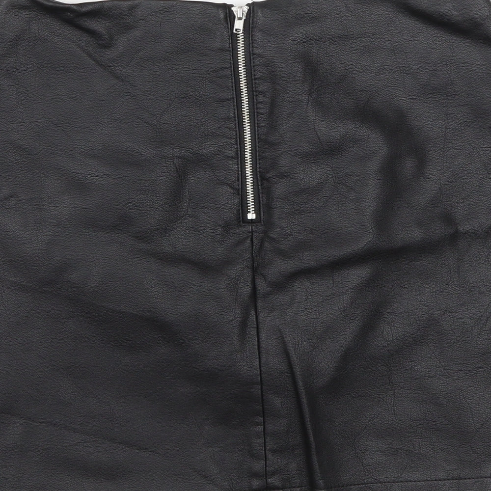 Primark Womens Black  Polyester Mini Skirt Size 10   Zip