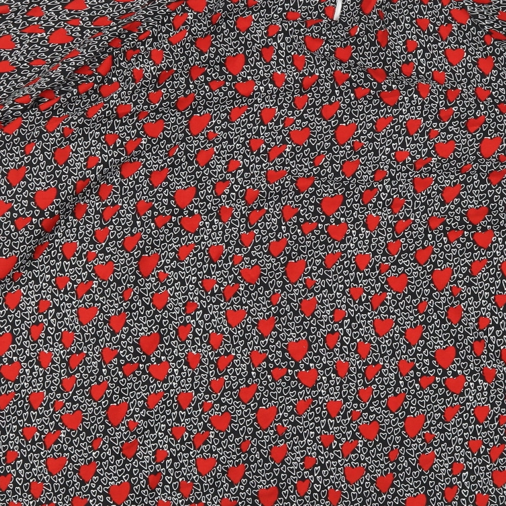 Studio Womens Multicoloured Geometric Polyester Basic Blouse Size 24 Round Neck - size 24-26 Heart Print