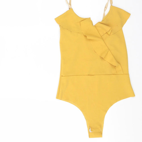 Quiz Womens Yellow  Polyester Bodysuit One-Piece Size 8  Snap