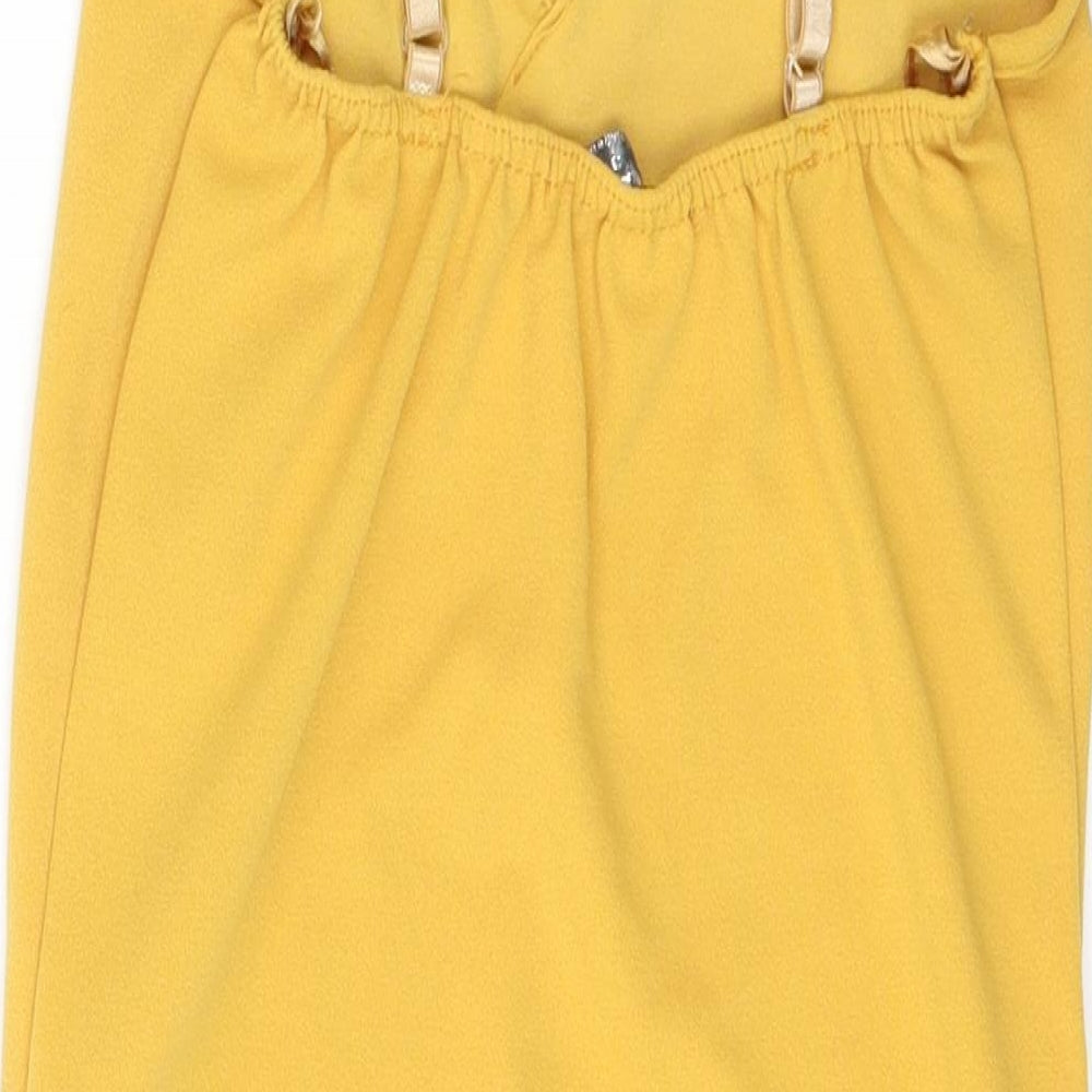 Quiz Womens Yellow  Polyester Bodysuit One-Piece Size 8  Snap