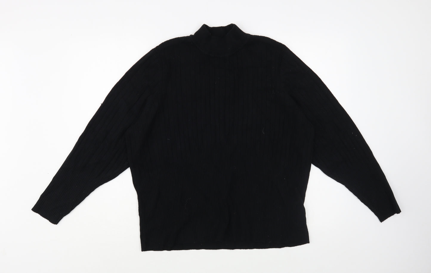 Marks and Spencer Womens Black Mock Neck  Viscose Pullover Jumper Size 24