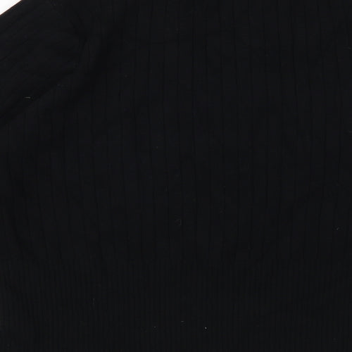 Marks and Spencer Womens Black Mock Neck  Viscose Pullover Jumper Size 24