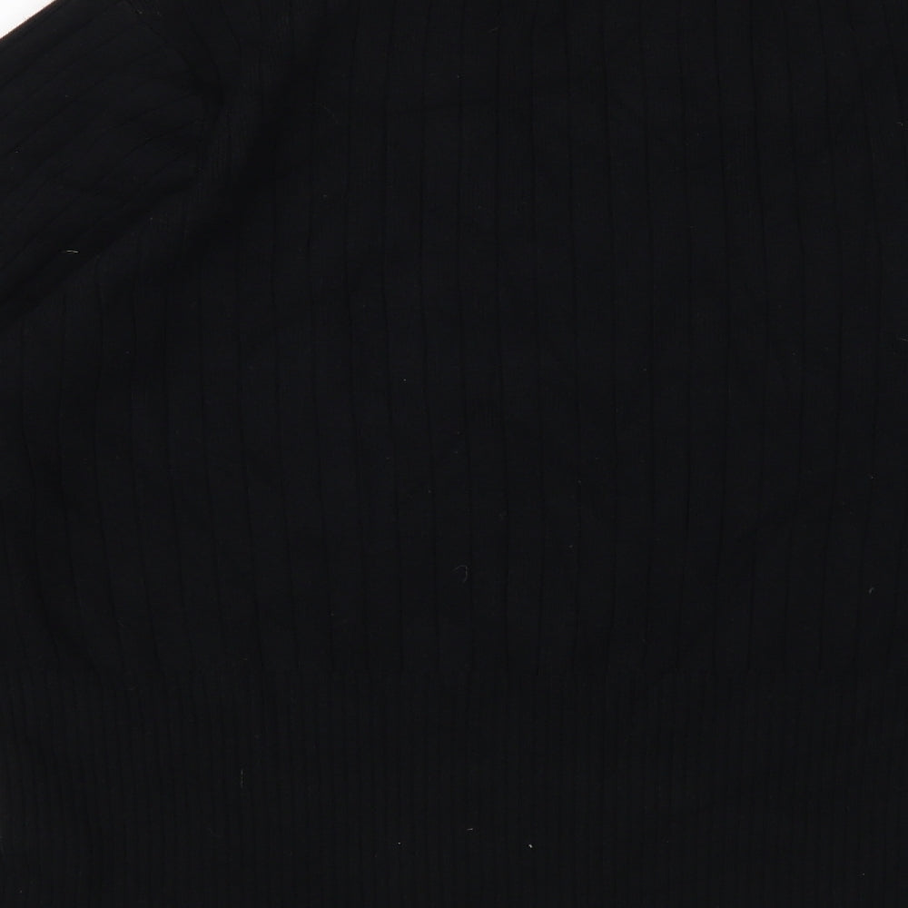 Marks and Spencer Womens Black Mock Neck  Viscose Pullover Jumper Size 24
