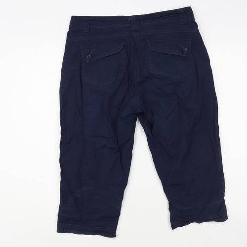 Mountain Warehouse Womens Blue  Cotton Chino Shorts Size 10 L18 in Regular Button