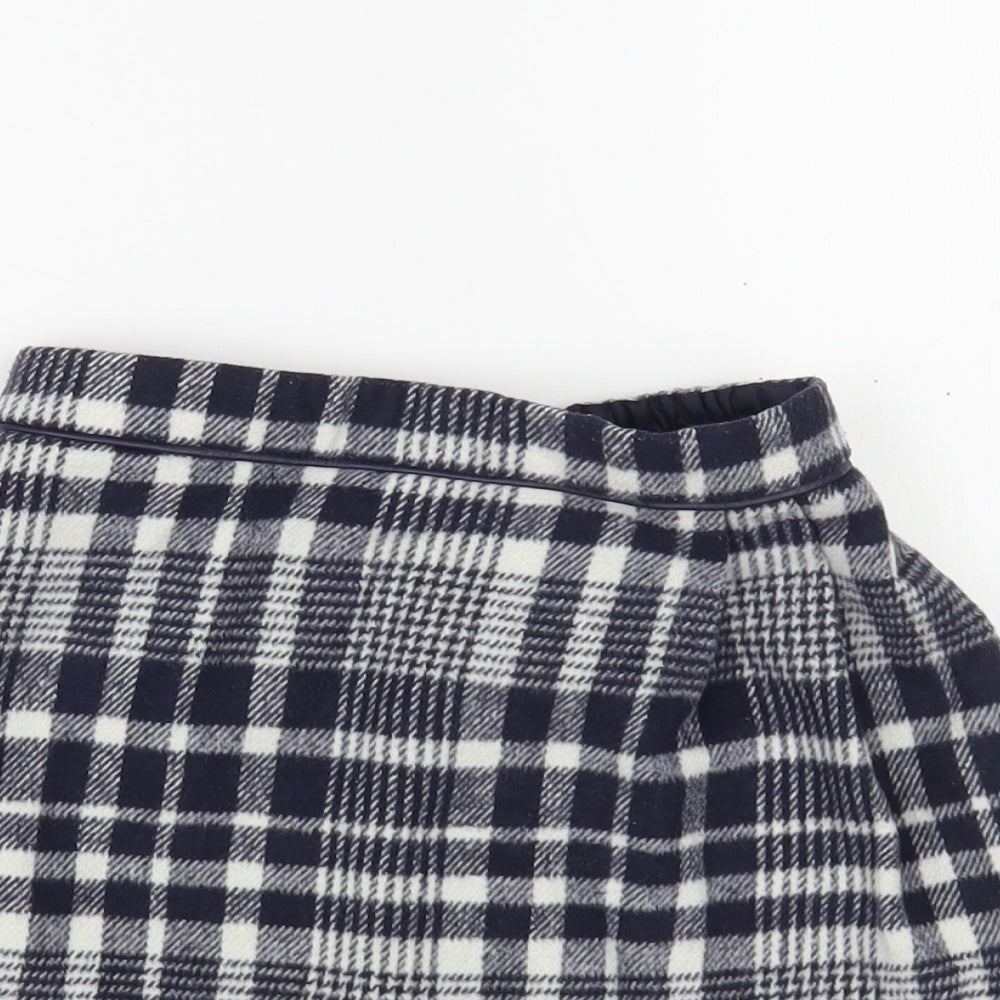F&F Girls Blue Plaid Polyester Mini Skirt Size 5-6 Years  Regular