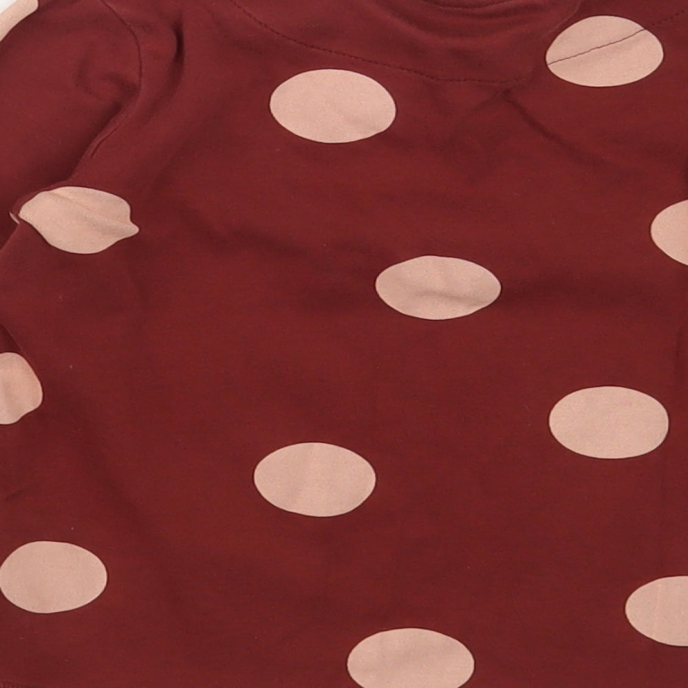 NEXT Girls Brown Polka Dot Cotton Pullover T-Shirt Size 4-5 Years Crew Neck Pullover