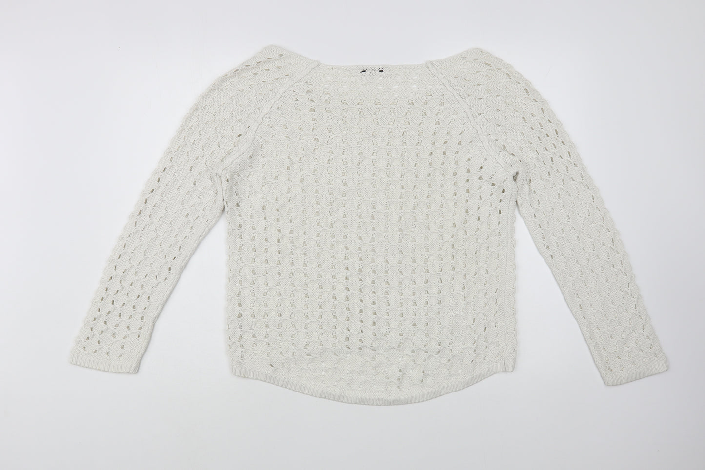 George Womens White Boat Neck  Acrylic Pullover Jumper Size 12