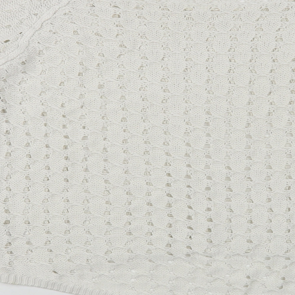 George Womens White Boat Neck  Acrylic Pullover Jumper Size 12