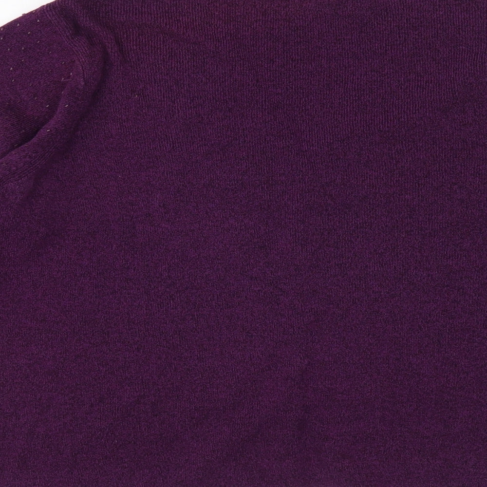 Country Casuals Womens Purple V-Neck  Cotton Cardigan Jumper Size L