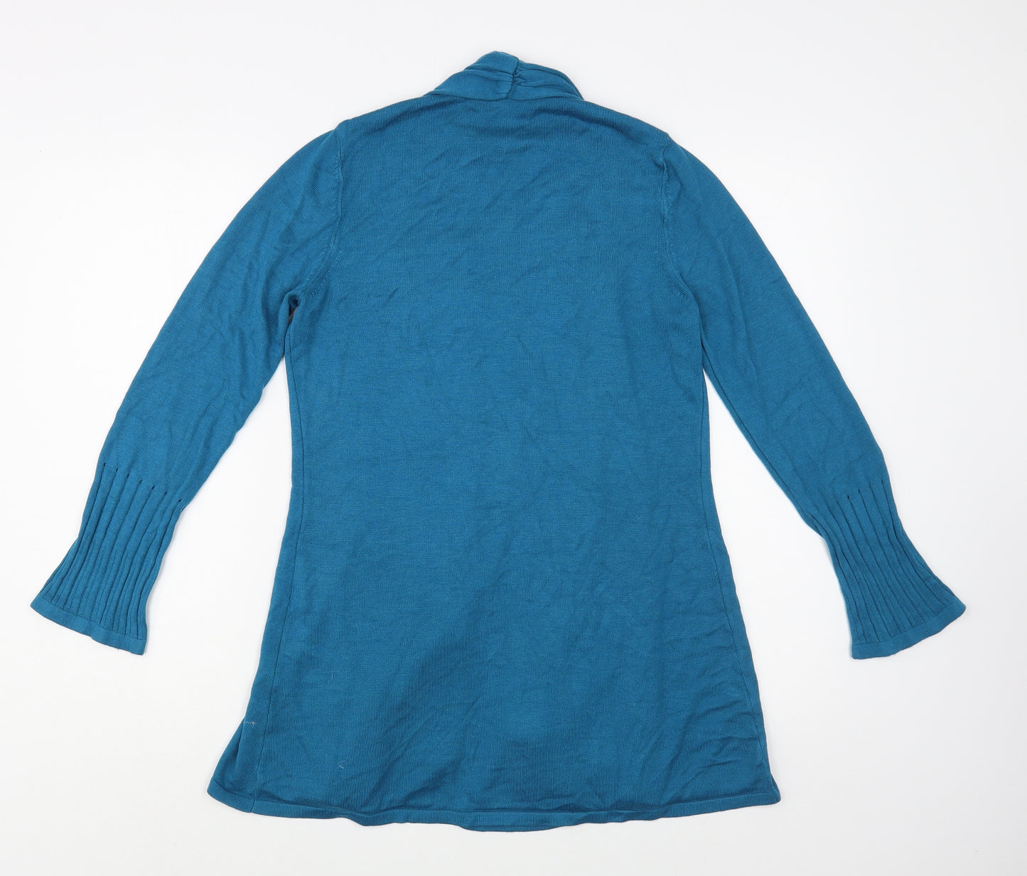 Per Una Womens Blue Collared  Viscose Cardigan Jumper Size 10