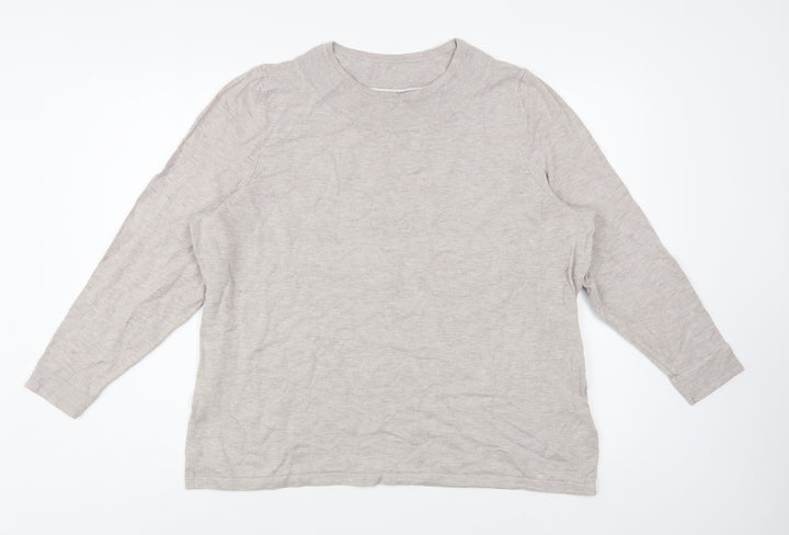 Bonmarché Womens Beige Round Neck Viscose Pullover Jumper Size L