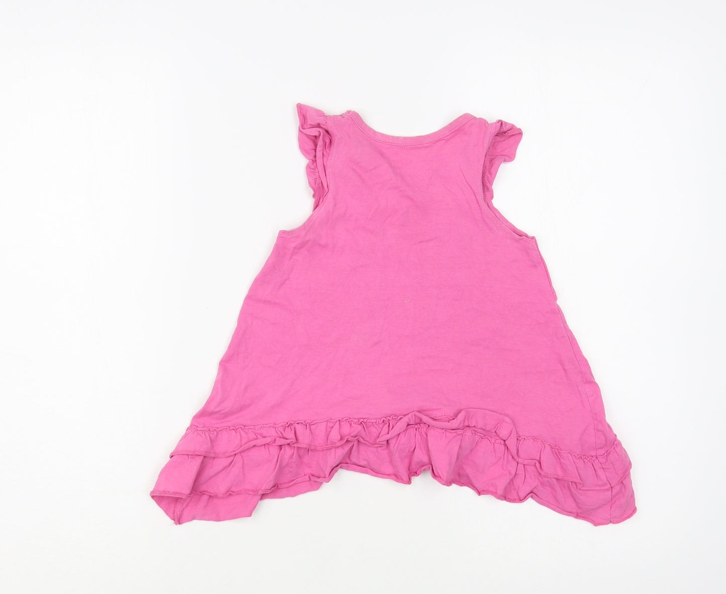 Dunnes Stores Baby Pink  Cotton Tunic T-Shirt Size 18-24 Months Crew Neck Pullover - Girl Band