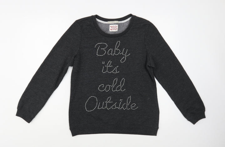 George Womens Grey Cotton Pullover Sweatshirt Size 10 Pullover - Cold Outside