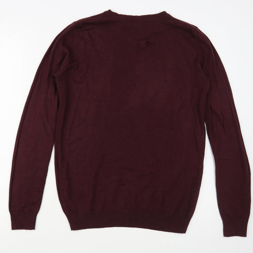 Dorothy Perkins Womens Purple Crew Neck  Acrylic Pullover Jumper Size 8   - Puppy Christmas
