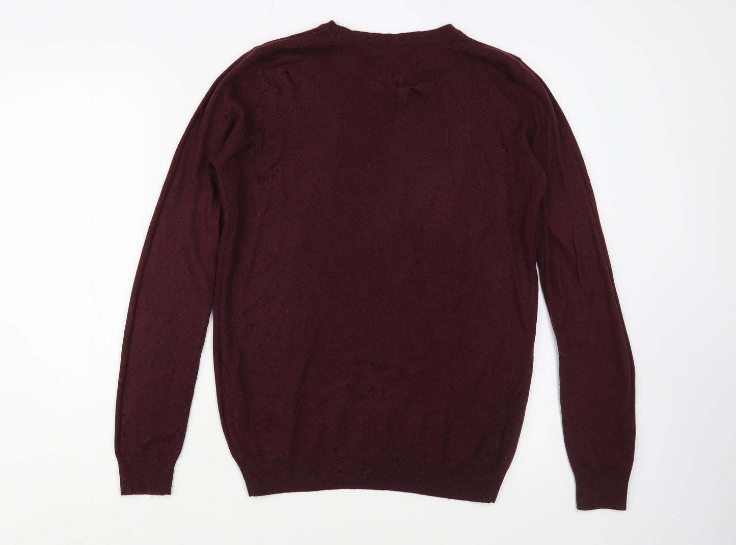 Dorothy Perkins Womens Purple Crew Neck  Acrylic Pullover Jumper Size 8   - Puppy Christmas