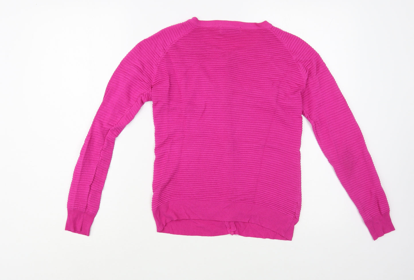 d.e,c.k. Womens Pink Round Neck  Viscose Cardigan Jumper Size S
