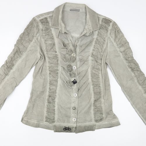 Elly Italia Womens Grey   Jacket Blazer Size M  Button