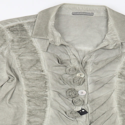 Elly Italia Womens Grey   Jacket Blazer Size M  Button