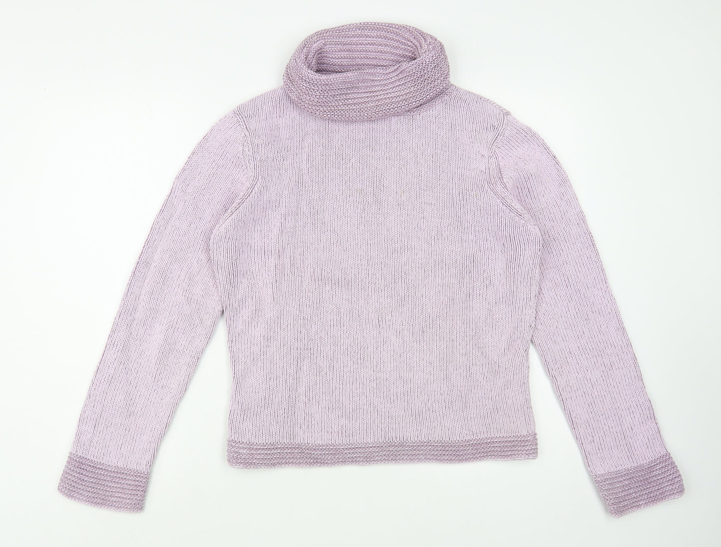 Per Una Womens Purple Roll Neck  Cotton Pullover Jumper Size L