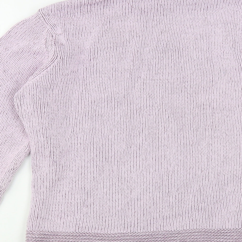 Per Una Womens Purple Roll Neck  Cotton Pullover Jumper Size L
