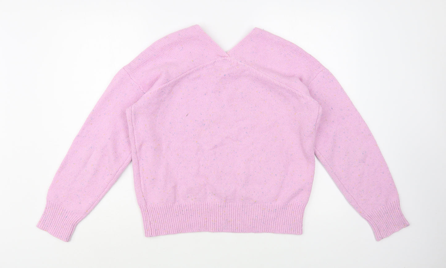 NEXT Womens Pink V-Neck  Cotton Pullover Jumper Size M